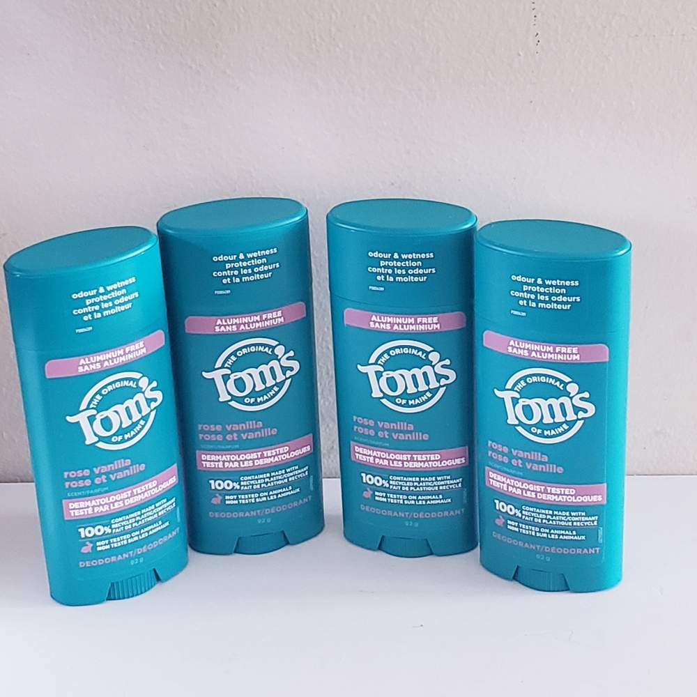 The Original Tom's Of Maine Deodorant  NWT Bundle (4pcs) - Rose Vanilla 92g
